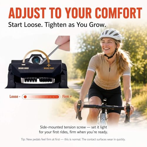 Lightweight Clipless Pedals SPD-SL Compatible 3-Bolt Road Cycling Pedal Set Matte Black