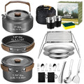 18-Piece Camping Cookware Set with Utensils - Portable Outdoor Cooking Kit