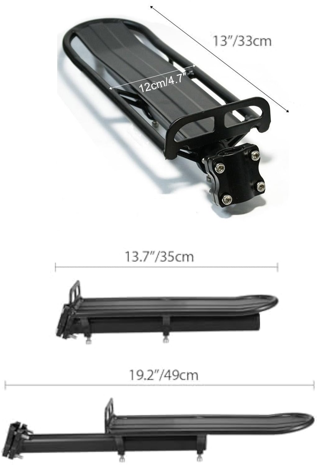 Takelablaze Bike Rear Rack Retractable Bike Luggage Cargo Rack Aluminum Alloy Bicycle Cargo Rack Mount Rear Seat Post Rack