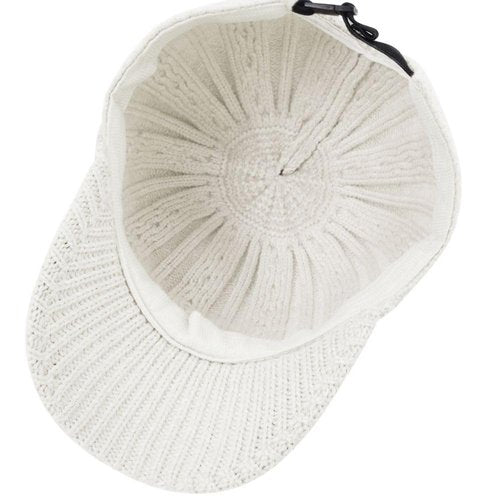 Knitted Baseball Cap for Winter, Wool-Blend Visor Beanie, Warm Outdoor Hat for Men and Women, Cold Weather Protection (US, Alpha, One Size, White)