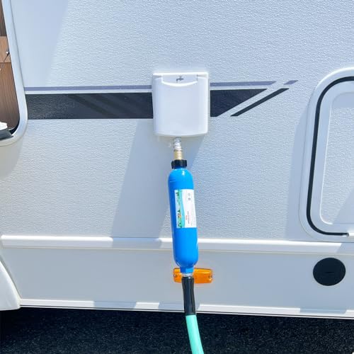 4 Pack Inline RV Drinking Water Filter with Flexible Hose Protector - NSF Certified