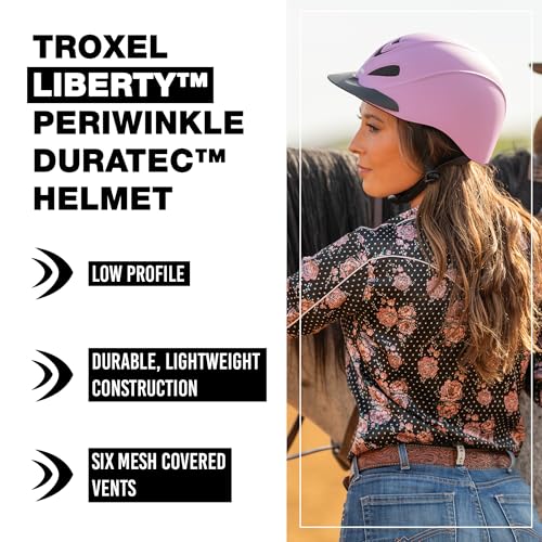 Troxel Liberty Ultralight Horse Riding Helmet - Periwinkle, Medium, Low-Profile Adjustable Equestrian Safety Gear