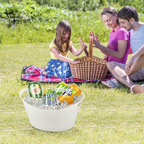 6 Pack Plastic Oval Storage Tubs - 4.5L Ice Buckets for Wine Beer Champagne