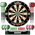 Winmau Masters Pro Dartboard Set - Complete Cabinet with Steel Tip Darts & Self-Healing Sisal Board