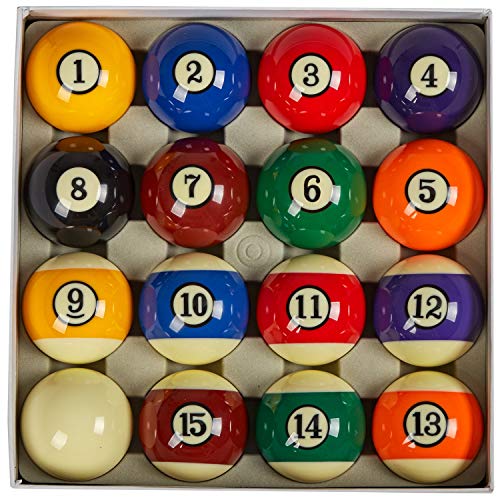 Collapsar Art Number Black Circle Billiard Ball Set 2-1/4 Inch Regulation Size Resin