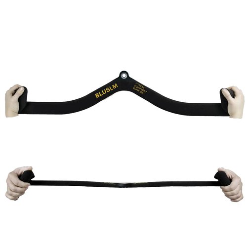 BLUSLM LAT Pull Down Bar for Cable Machine, LAT Pulldown Attachments T-bar V-bar Cable Attachment for Gym, Back Tricep Strength Training Handle (BL07)