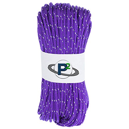 Reflective Fluorescent Paracord 95lb - Acid Purple, 10 Feet - Tactical Camping & Hiking Cord