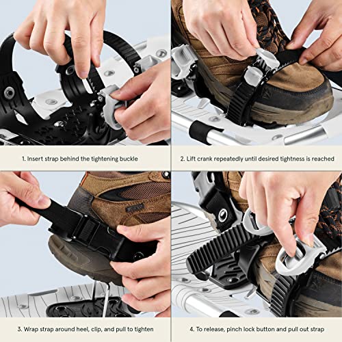 Kids Snowshoes with Adjustable Trekking Poles - Blue 17" Snowshoe Set