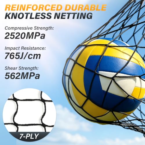 11x8FT Volleyball Net with Height Adjustment & 2-in-1 Training Mode