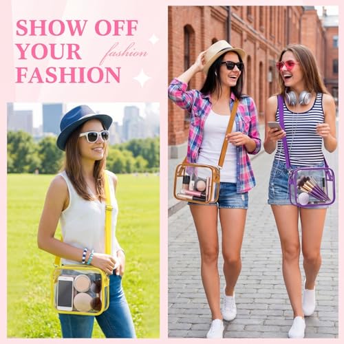 Eccliy Multi-colored Clear Crossbody Bag Stadium Approved PVC Shoulder Messenger for Concerts & Travel - 24