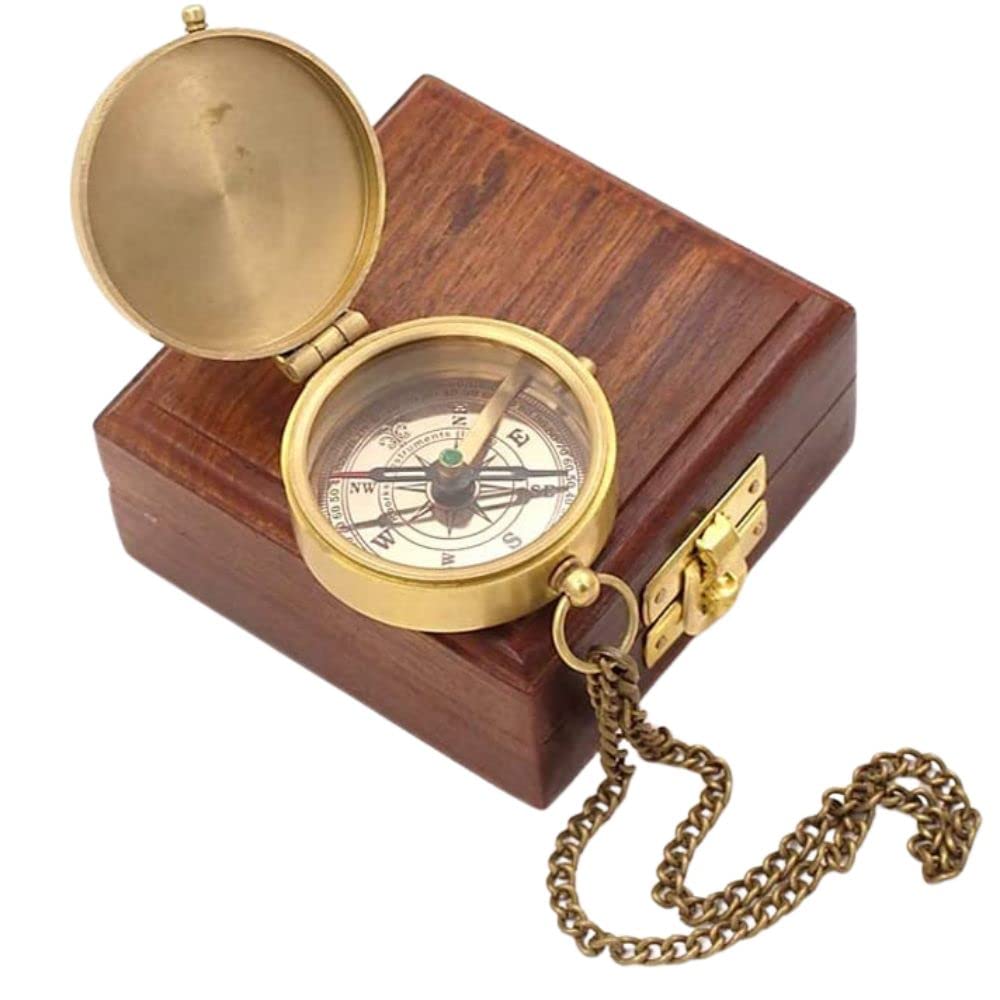 Solid Brass Directional Engraved Compass, Baptism Gifts for Boys Girls, First Communion, Christian Gifts for Men, First Confirmation Gifts for Boys Catholic Gifts, Be Strong and Courageous