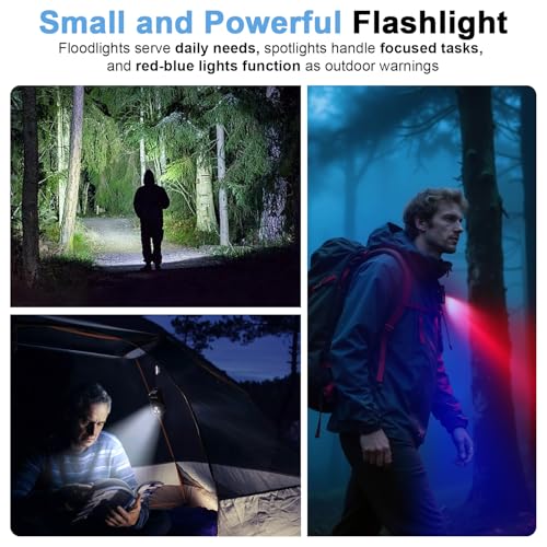 Clip-On EDC Flashlight 500 Lumens Rechargeable Black - Compact & Waterproof