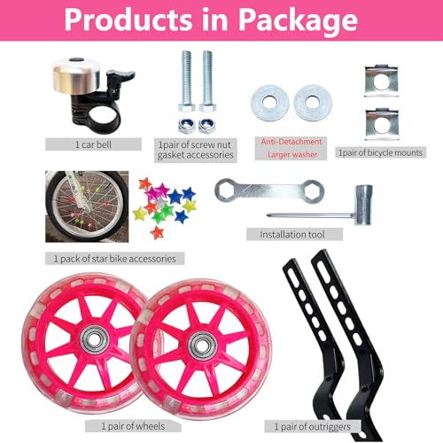 Kids Bicycle Training Wheels for 12-20 Inch Bikes - Easy Install Balance Support