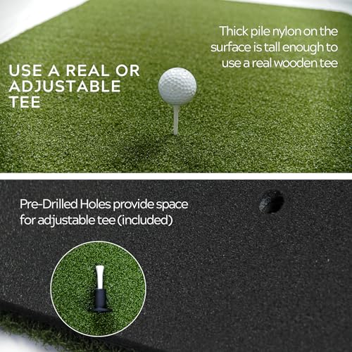 5x5-Foot Commercial Golf Practice Mat with Realistic Turf & Tee Insert