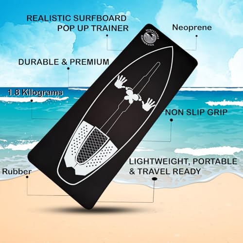 Surf Training Mat 72 x 27.5 Inches for Balance & Pop-Up Practice - Non-Slip Surfboard Trainer for Surf Fitness