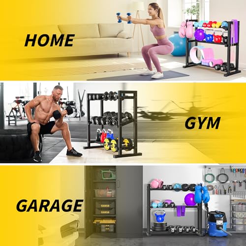 3-Tier Adjustable Dumbbell Rack for Home Gym Storage - Heavy Duty Steel
