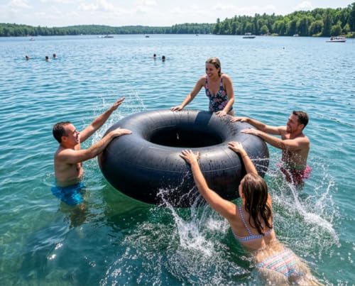 60-Inch Heavy Duty Rubber Inner Tube for Snow Sledding Water Floating Pool Closing