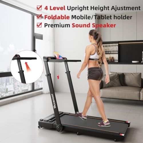 3-in-1 Under Desk Treadmill with Incline and Remote Control - Foldable Compact Walking Pad for Home and Office - Removable Tray Variation