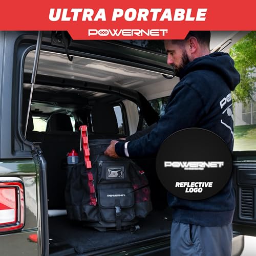 PowerNet Wheeled Baseball Softball Bucket Caddy Cover with Multiple Pockets - All Terrain Organizer for 6-Gallon Buckets