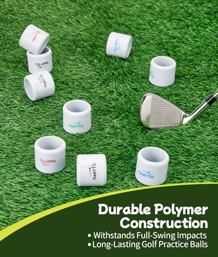 Practice Golf Balls 12 Pack - Realistic Feel & Limited Flight Distance - 4 Color Options