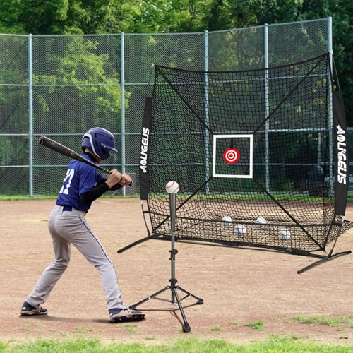 6x6 Ft Baseball Softball Practice Net with Strike Zone - Black Pro Version
