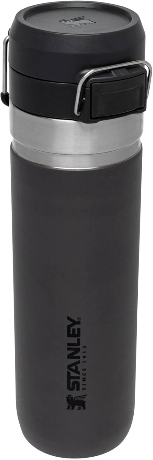Stanley Quick Flip GO Water Bottle 24 oz - Leakproof Insulated Stainless Steel | BPA-Free | Charcoal