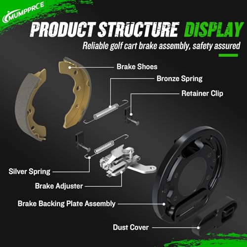 MUMPPRCE Rear Brake Assembly for Club Car Golf Carts - Driver & Passenger Side OEM Replacement
