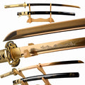 Handmade Gold Dragon Katana Sword - Japanese Samurai Full Tang Sharp Blade