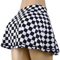 Women's Checked High Waist Tennis Skirt with Shorts Pockets - Small Variation
