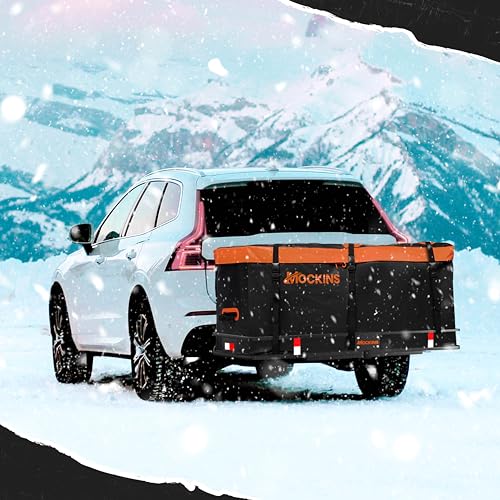 Mockins 16 Cu Ft All-Weather Vinyl Hitch Cargo Carrier Bag - Black/Orange