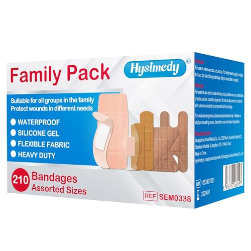 Assorted Bandages Pack 210 Count Waterproof & Skin-Friendly First Aid Supplies