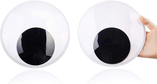 DIYASY Giant Googly Eyes - 7.5 Inches Self-Adhesive Wiggle Eyes for DIY Crafts & Ornaments (2 Pcs)