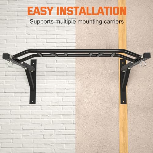 HWOOUSA Multi-Grip Wall Mounted Pull Up Bar - Heavy Duty Steel, 600 lbs Capacity