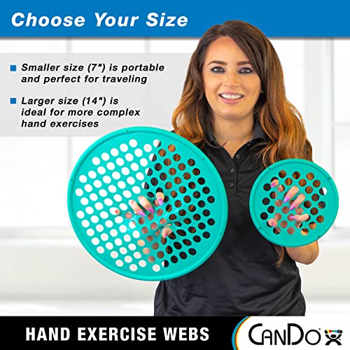 CanDo Web Hand Therapy Device Set - 7 Inch Latex-Free Hand Exercise Web (Multiple Colors)