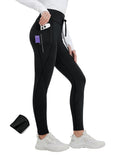 baleaf Fleece Lined Leggings for Women with Pockets Thermal Leggings High Waisted Waterproof for Cold Weather Winter Snow Pants Black M