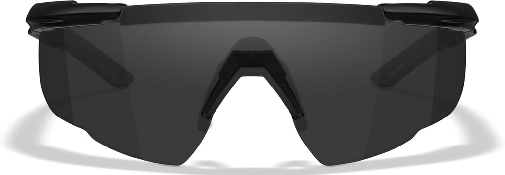 Wiley X Saber Advanced Shooting Glasses - ANSI Z87.1+ Safety Sunglasses for Men & Women | Matte Black Frames, Smoke Grey Lenses