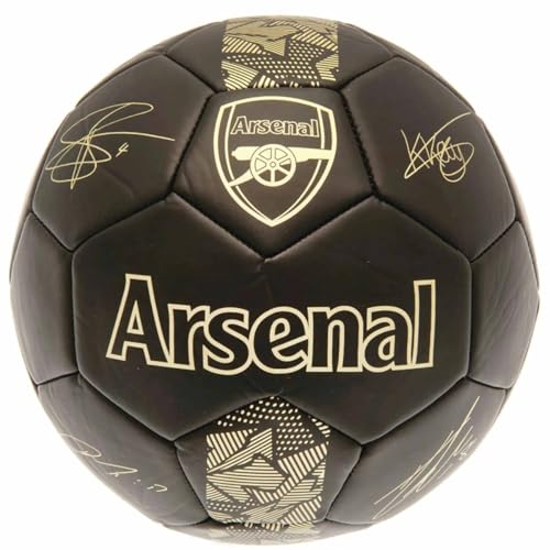 Official Arsenal F.C. Gold Signature Size 5 Football - 32 Panel Synthetic Soccer Ball