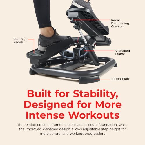 Black Sunny Health & Fitness Power Stepper with Resistance Bands - Low-Impact Cardio Equipment