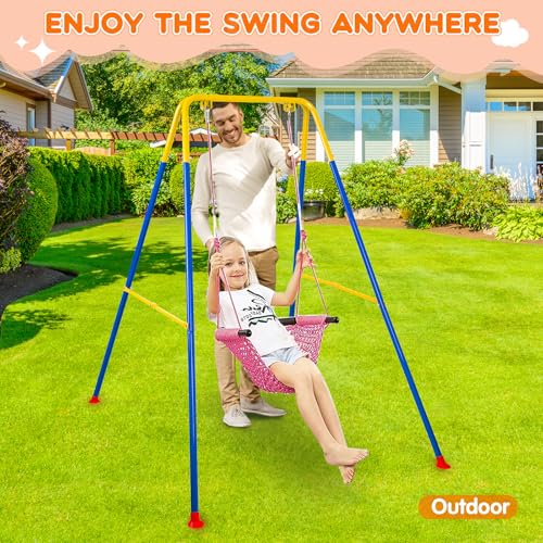 Foldable Baby Swing Stand for Indoor & Outdoor Use - Fits Most Swings