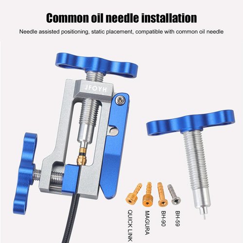 JFOYH 2IN1 Bike Tools Bicycle Hydraulic Disc Brake Needle Driver Insertion and Mineral Hose Cutting Tools Compatible with BH90/BH59/Avid/MAGURA/Banjo, 6061 Aluminum Alloy