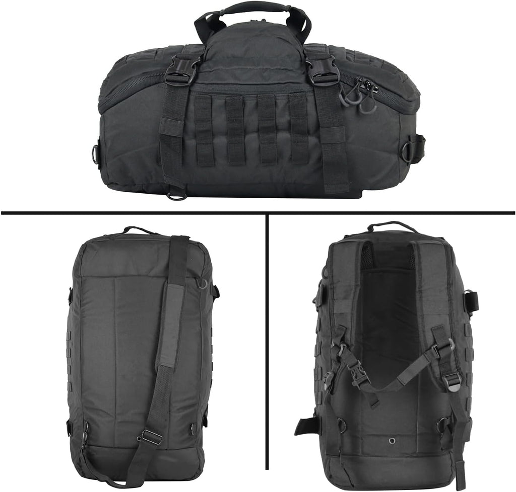 Skiennix Gym Backpack - Versatile 3-Way Carry Sports Duffel Bag | Black, 85L Capacity