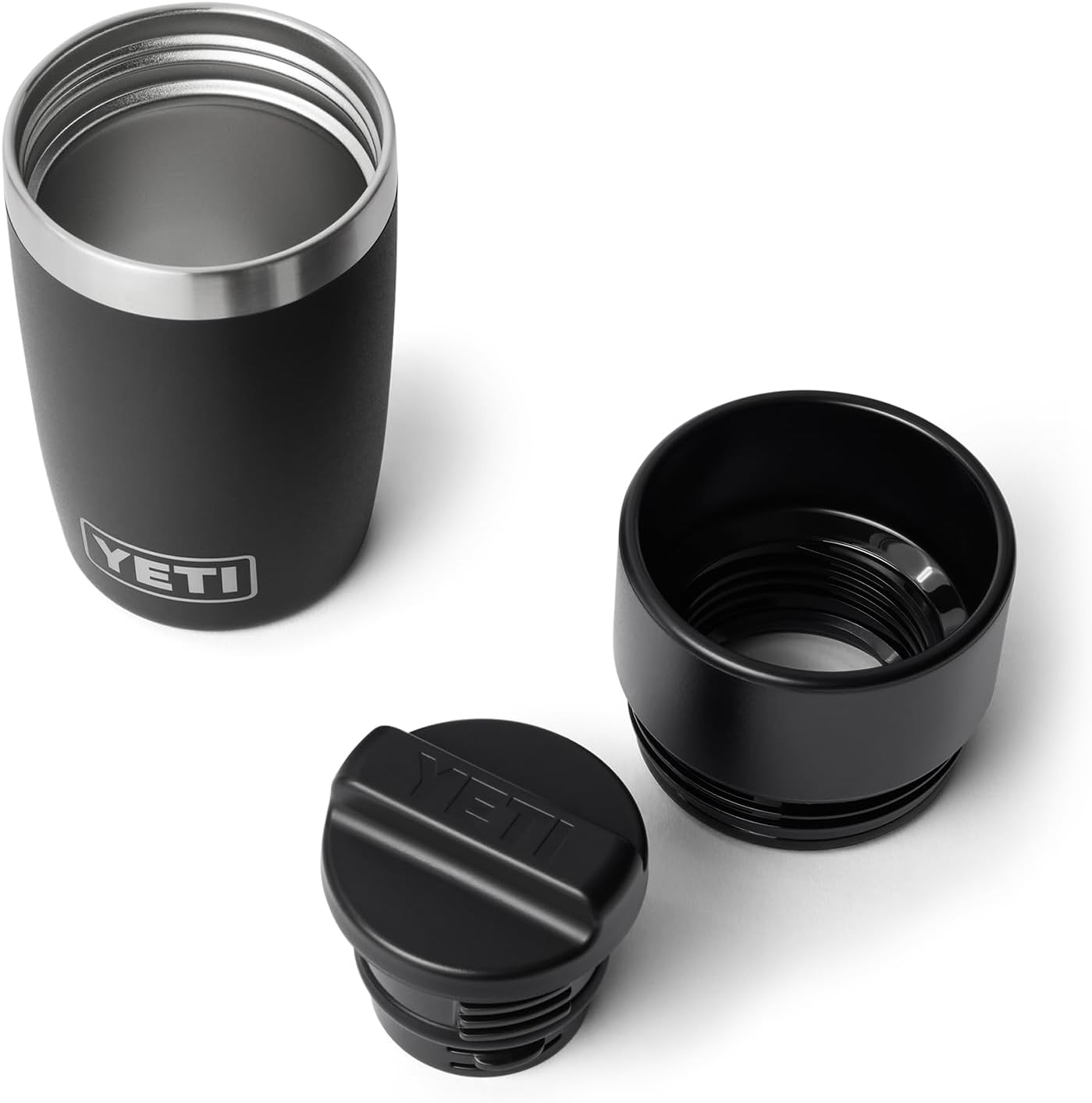 YETI Rambler 8 oz Travel Bottle - Stainless Steel, Vacuum Insulated, Leakproof Commuter Cap | Black