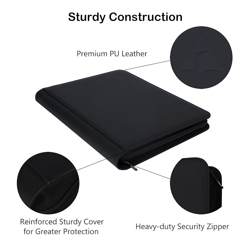 Top Loader Binder for Cards - 432 Card Capacity, 9-Pocket Pages, Black Variation: Black+9-Pocket