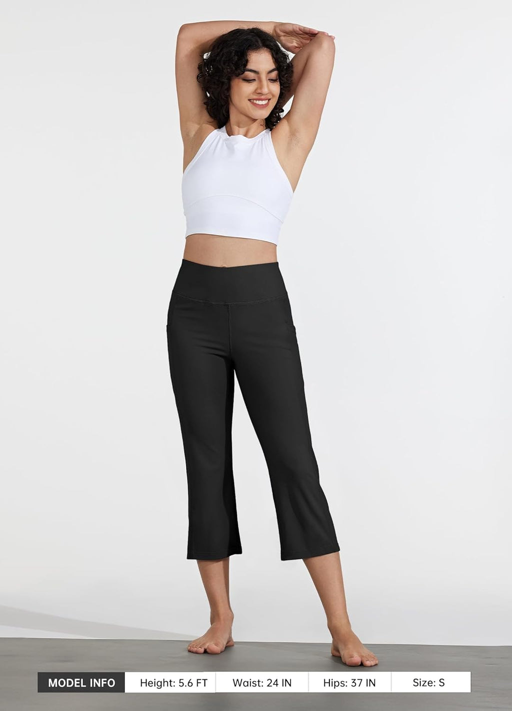 Willit Women's Yoga Capris - High Waist Athletic Leggings for Comfortable Workouts | 21" Length