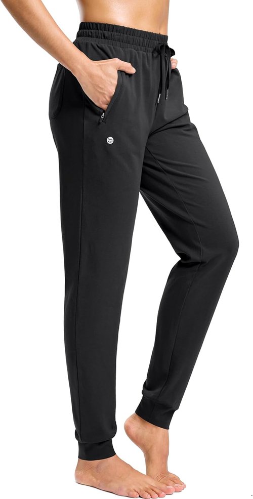 G Gradual Women's Cotton Joggers - Tall Sweatpants with Zipper Pockets | Yoga & Lounge Pants (30"/32"/34" Inseam)