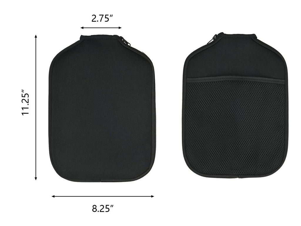 YTYKINOY Pack of 2 Neoprene Pickleball Paddle Cover Pickleball Racket Sleeve (Black)