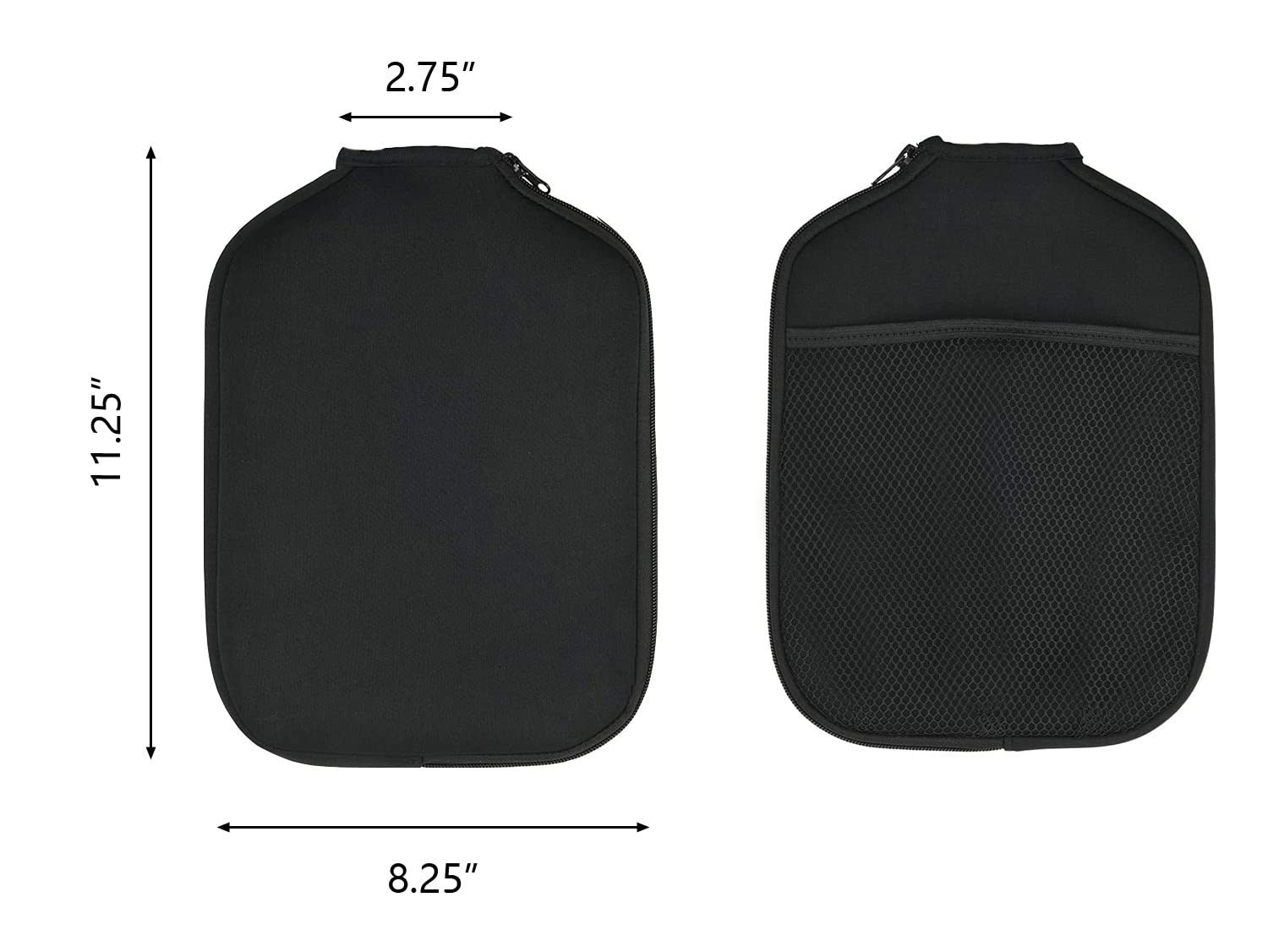 YTYKINOY Pack of 2 Neoprene Pickleball Paddle Cover Pickleball Racket Sleeve (Black)