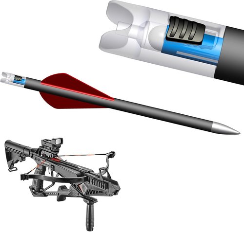CosiComu Lighted Nocks for Mini Crossbow Bolts - 6PCS with Half-Moon Design & Multiple Diameters