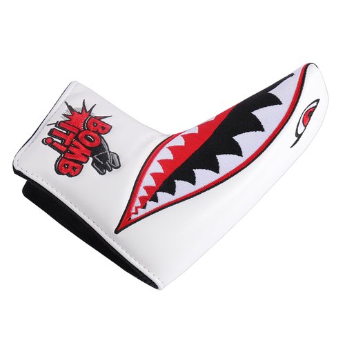 SHABIER Golf Blade Headcover with Tiger Shark Design for Golf Putter Club (White)