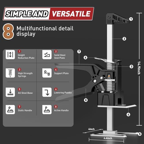 Labor Saving Arm Jack Handle - Multi-Function Height Adjustment Lifting Device | 2 Pack, 420 LB Capacity